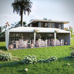 EROMMY Outdoor Party Tent 10x30 FT, Waterproof Canopy with 6 Removable Sidewalls and 2 Zipper Doors for Weddings, Events, Backyard Parties, White