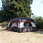 KTT Extra Large Tent 10-12-14 Person(B),Family Cabin Tents,2 Rooms,3 Doors and 3 Windows with Mesh,Straight Wall,Waterproof,Double Layer,Big Tent for Outdoor,Picnic,Camping,Family Gathering
