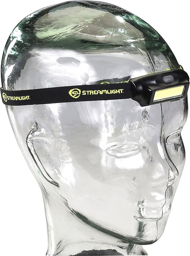 Streamlight 61702 Bandit 180-Lumen USB Rechargeable LED Headlamp with Elastic Head Strap, Clip, and USB Cable, Black