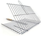 Hakan Grill Basket 11.8 x 15.8-inch for Outdoor Grill, Barbecue Basket for Fish, Steak, Chicken, Vegetables, Shish Kabob and Shrimp, Large Lockable Basket with Wooden Handle, Stainless Steel, BBQ