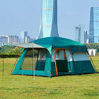 KTT Large Tent 8-10-12 Person,Family Cabin Tents,2 Rooms,2 Doors and 4 Windows with Mesh,Straight Wall,Waterproof,Double Layer,Big Tents for Outdoor,Picnic,Camping,Family Gathering