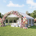 Aoxun 20x20 Party Tent Canopy for Weddings Waterproof Event Tent with Removable Sidewalls &Roll-up Door, Heavy-Duty Steel Frame for Outdoor Weddings, BBQ, Birthday Parties, & Camping,White