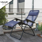 Lafuma Futura Zero Gravity Patio Recliner with Alloy Steel Material and Patented Clip Suspension System for Reclining Patio Chairs, Ocean Blue