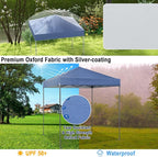 Tangkula 6.6x6.6 Ft Pop Up Canopy, 1 Person Instant Setup Canopy Tent with Center Lock, UPF 50+ Sun Protection, 8 Stakes, 4 Ropes, Portable Outdoor Canopy with Carrying Bag