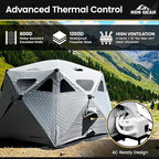 Obsidian - Heavy Duty 4 Season Camping Shelter, 6-8 Person Capacity, Instant Pop-Up Tent, Insulated and A/C Ready, Removable Floor for Easy Cleaning or Ice Fishing