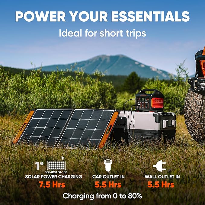 Jackery Portable Power Station Explorer 500 and 102W Fast Charger, 518Wh Solar Generator Lithium Battery with 500W AC Outlet for Home Use, Emergency Backup,Road Trip Camping (Solar Panel Optional)