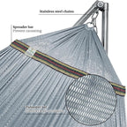 Tranquillo Adjustable Hammock Stand, Collapsible Camping Hammock with Stand, 650 lbs Capacity Double Hammock Stand, Foldable Stainless Steel Breathable Polyester Hammock Net, Carry Bag Included, Grey