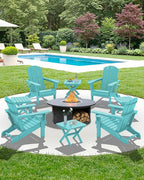 SERWALL Folding Outdoor Side Table Set of 2, Portable Adirondack Side Table, Aruba