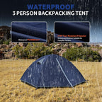 Naturehike Bleik 2-3 Person Camping Tent, Waterproof Double Layer Lightweight Backpacking Tents for Camping