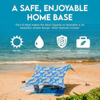 Neso Gigante Portable Beach Tent Sun Shelter - Lightweight Beach Shade Canopy - Easy Setup for Family Outings - Patented Reinforced Corners - UPF 50+ - 8ft Tall, 11 x 11ft - Tropical Floral