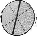 Lineslife 36 Inch X-Marks Fire Pit Cooking Grill Grates Portable, Heavy Duty Folding Round Campfire Grill Grate, Firepit Grill Grate with Handles for Outdoor BBQ Picnic, Black