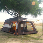 KTT Large Tent 8-10-12 Person,Family Cabin Tents,2 Rooms,2 Doors and 4 Windows with Mesh,Straight Wall,Waterproof,Double Layer,Big Tents for Outdoor,Picnic,Camping,Family Gathering