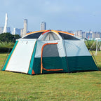 KTT Large Tent 6-8-10 Person,Family Cabin Tents,2 Rooms,2 Doors and 4 Windows with Mesh,Straight Wall,Waterproof,Double Layer,Big Tents for Outdoor,Picnic,Camping,Family Gathering