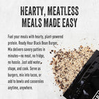Ready Hour Black Bean Burger Mix Case Pack – 36 Servings (6 Pouches) – Emergency Vegetarian Food, Long Term Storage, Shelf-Stable Veggie Burger, Survival Food Mix