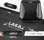 Ultra-Light Folding Camping Chair, All-Aluminum Frame, Surper Breathable Fabric, Easy to Carry, Compact Storage Size (1, Black)