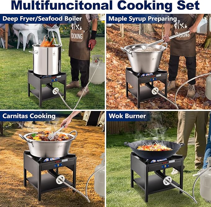 ARC Single Burner Propane Stove, 200,000BTU High-Pressure Outdoor Propane Stove Cooker Propane Burner, 16.5" Heavy Duty Burners for Outdoor Cooking Turkey Fry,Crawfish Boil,Homebrewing