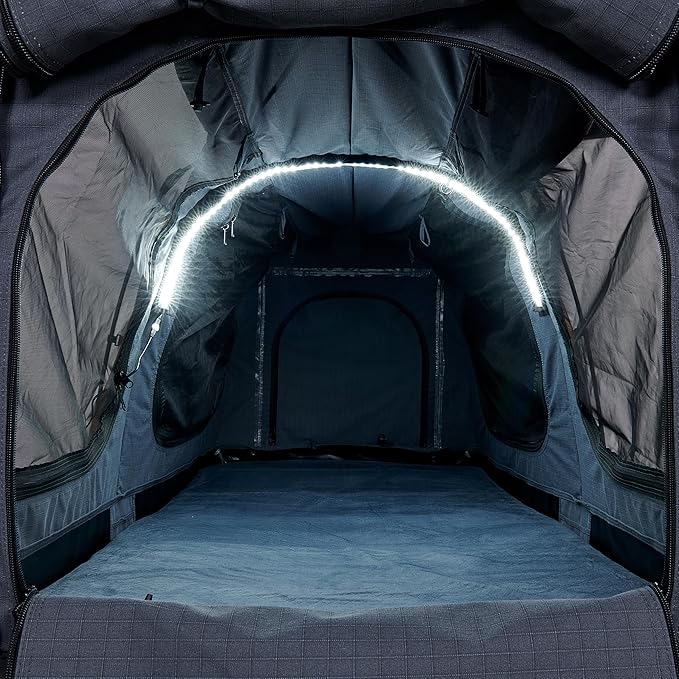 Kakadu Canvas Swag Tent, 1 Person, Australian Polycotton Camping Ground Tent, All Seasons, Waterproof, with 2.75” Foam Mattress, LED Lighting, Carry Bag