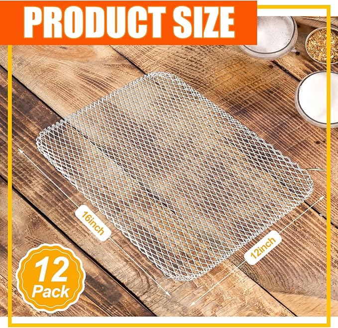 Mifoci 20 Pcs Disposable Grill Topper 12x16 Inch Non Stick Aluminum Grill Grates Liners Mesh Mat Disposable Sheets Pans for Outdoor Liners Cooking Grid Grates Pad for BBQ Camping Picnics Meat