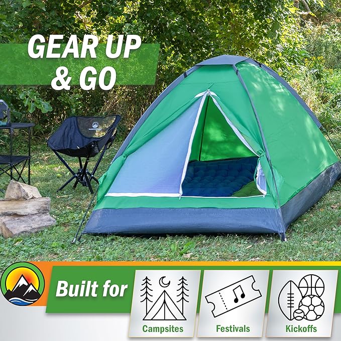 2 Person Camping Tent with Rain Fly and Carrying Bag - Lightweight Outdoor Tent for Backpacking, Hiking, or Beach Use by Wakeman Outdoors