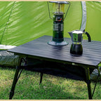 ARROWHEAD OUTDOOR 39" Aluminum Folding Camp Roll Up Table w/Adjustable Height, Undertable Mesh Storage, Carry Bag