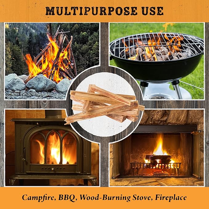 Fatwood Fire Starter Sticks 25-lb Box 2-Pack - Indoor or Outdoor 100% All Natural Pine Fire Starters for Campfires, Fireplace, Firepit, Wood Stove, or BBQ Grill - Kindling Wood Firewood by Pure Garden