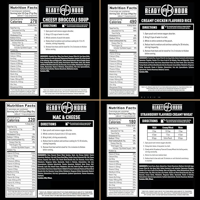 Ready Hour 1-Week Food Supply Ammo Can (58 Servings), Emergency Storage Rations, Prepper Kit, Survival Food, Freeze-Dried, 25-Year Shelf Life, Flood-Safe Container