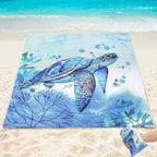 Beach Blanket Waterproof Sandproof Beach Mat 79" X 83"/10'x9'for 2-8 Adults Quick Drying Outdoor Picnic Mat Beach Accessories for Travel, Camping, Hiking