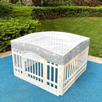 Dog Playpen Mesh Top Cover for 36" Inch Pet Playpen with 4 Panels, Dog Crate Cover Pet Tent Puppy Play Pen Cover, Ideal for Indoor/Outdoor Use. Note: Playpen Not Included (Gray)