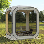 East Oak Screen House Tent Pop-Up, Portable Screen Room Canopy Instant Screen Tent 6 x 6 FT with Carry Bag for Patio, Backyard, Deck & Outdoor Activities, Beige