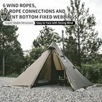 Naturehike Ranch Fire 4 Season Teepee Tent, 2 Person Hot Tent with Stove Jack, Windproof Waterproof Cold Weather Winter Tents for Camping