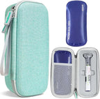 Portable Insulated Cooler Travel Case Fits 2 Zepbound or Mounjaro Injector Pens, Tirzepatide Travel Case TSA Approved with 2PCS Reusable Ice Packs, EVA Medicine Organizer for Daily Use (Green,Small)
