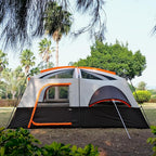 KTT Extra Large Tent 10-12-14 Person(Style-B),Family Cabin Tents,2 Rooms,3 Doors and 3 Windows with Mesh,Straight Wall,Waterproof,Double Layer,Big Tent for Outdoor,Picnic,Camping,Family Gathering