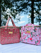 Kwang Min Insulated Insulated Cooler Bag,Reusable Large Lunch Bag for Women, Great for Outdoors,Camping,Party,Premium Quality,Adjustable Strap,Foldable