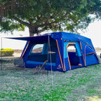 KTT Extra Large Tent 10-12-14 Person(B),Family Cabin Tents,2 Rooms,3 Doors and 3 Windows with Mesh,Straight Wall,Waterproof,Double Layer,Big Tent for Outdoor,Picnic,Camping,Family Gathering