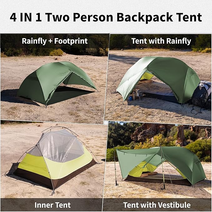 Naturehike Mongar Base 2-3 Person Camping Tent, Lightweight Waterproof Backpacking Tent with Footprint