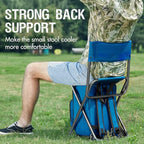 PORTAL Backpack Cooler Chair Fishing Chairs with Backrest Folding Camping Stool Compact for Outdoors Hiking Hunting Travel, Supports 225 lbs Capacity