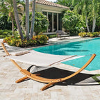 Lazy Daze Hammocks 13 FT Outdoor Arc Wood Hammock Stand, 2 Person Hard Pine Wood Hammock Stand with Carabiners and Chains for Outdoor Patio Garden Yard Poolside, 500lb Capacity, Natural