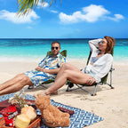 Portal Beach Chairs for Adults Camping Low Lightweight Portable Chair with Cup Holder Mesh Back Carry Bag for Outdoor Sand Lawn Travel Picnic Festival Concert