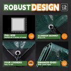 RAINDEWAY Tarps 16x16 Feet,Tarp Waterproof,5.5 Mil Thick, Multipurpose Waterproof Poly Tarp Cover with Metal Grommets and Reinforced Edges,Green Tarps