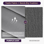 PURPLE LEAF Outdoor Patio Folding Chairs Set of 2, Outdoor Reclining Camping Chairs with Soft Cotton-Padded Seat Adjustable High Backrest Portable Chairs, Grey