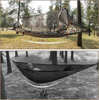 Night Cat Flat Lay Hammock Tent: Portable Lightweight Camping Hammock with Mosquito Net Waterproof Rainfly for 1 Person Outdoor Camping Camouflage