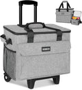 INSMEER Rolling Coolers with Mini Lunch Bag, 50 Cans Collapsible Hard Liner Cooler with Wheels, 2-in-1 Portable Trolley Cart, Coolerbag for Grocery Shopping