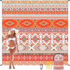 Beach Blanket Waterproof Sandproof Beach Mat 79" X 83"/10'x9'for 2-8 Adults Quick Drying Outdoor Picnic Mat Beach Accessories for Travel, Camping, Hiking