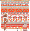 Beach Blanket Waterproof Sandproof Beach Mat 79" X 83"/10'x9'for 2-8 Adults Quick Drying Outdoor Picnic Mat Beach Accessories for Travel, Camping, Hiking