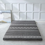 Japanese Floor Futon Mattress - Thicken Sleeping Foldable & Portable Roll up Camping Mattress, Bohemia Black Twin