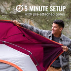 Coleman Skydome Tent with 5 Minute Setup, 2/4/6/8-Person Weatherproof Tent with Rainfly & Carry Bag, 20% More Headroom Than Traditional Canopies