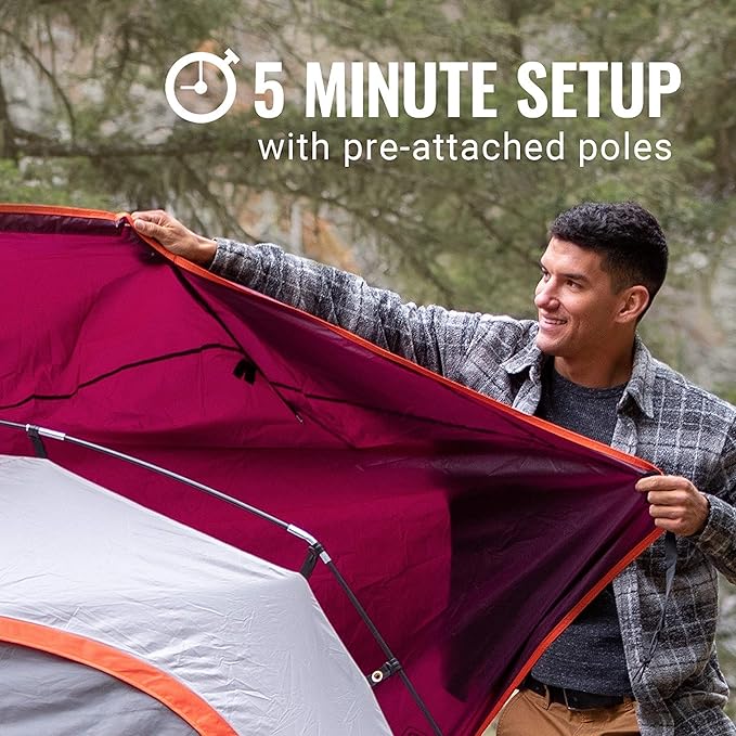Coleman Skydome Tent with 5 Minute Setup, 2/4/6/8-Person Weatherproof Tent with Rainfly & Carry Bag, 20% More Headroom Than Traditional Canopies