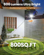 Clip On Solar Lights Outdoor, Motion Sensor Outdoor Lights, 92 LEDs 600LM Solar Fence Lights Outdoor Waterproof,Security Lights for Fence, Deck, Gutter (1, Clamp/White/6000K)