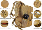 LHI Military Tactical Backpack for Men and Women 45L Army 3 Days Assault Pack Bag Large Rucksack with Molle System - Khaki
