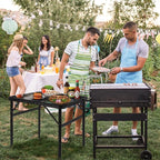 jkwokback Grill Table Camping Table Portable Folding Table,Height Adjustable Collapsible with Mesh Desktop,Lightweight Metal Table for Camp, BBQ, Picnic, RV, Outdoor Cooking, Travel